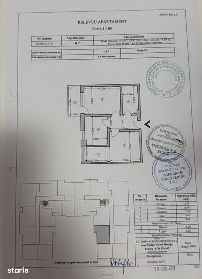 Apartament cu 2 camere decomandat în Central