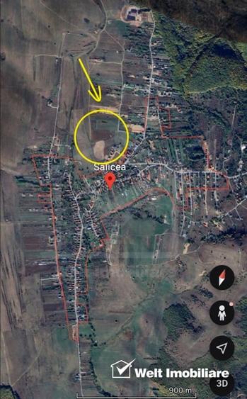 Teren agricol intravilan de 1000 mp, în Sălicea