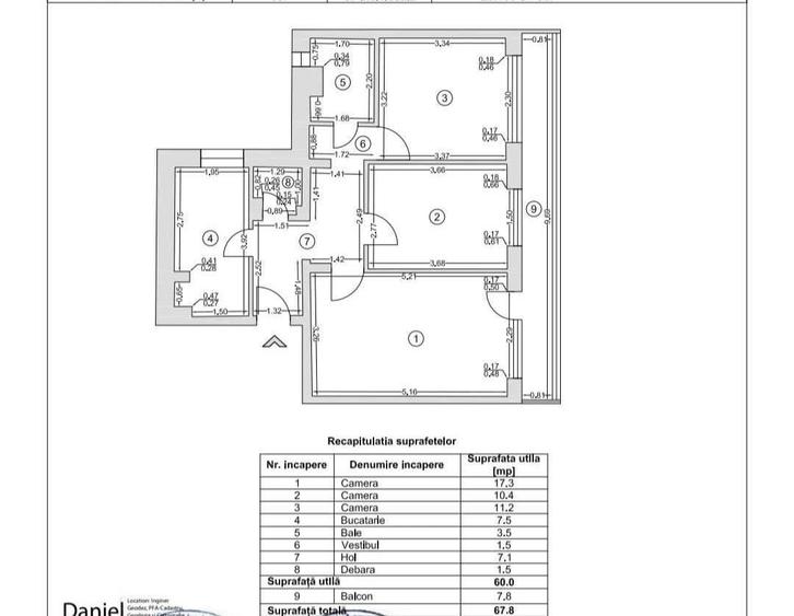 Apartament cu 3 camere decomandat în Valea Ialomiței