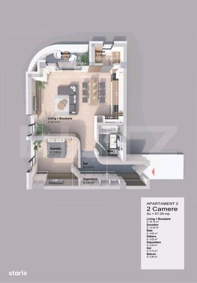 Apartament cu 2 camere în Valea Lupului — fotografia 3