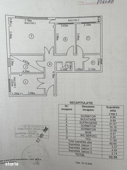 Apartament cu 4 camere, mobilat în Babadag