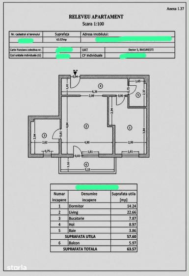 Apartament cu 2 camere în Rahova