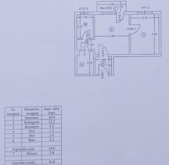 Apartament cu 2 camere semidecomandat în Podu Roș