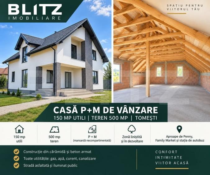 Casă individuală cu 5 camere cu Canalizare în Tomești