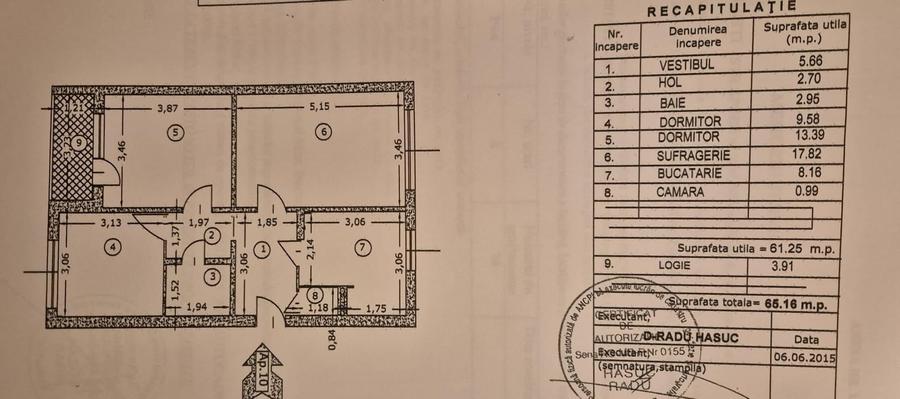 Apartament cu 3 camere decomandat, mobilat în Giurgiului