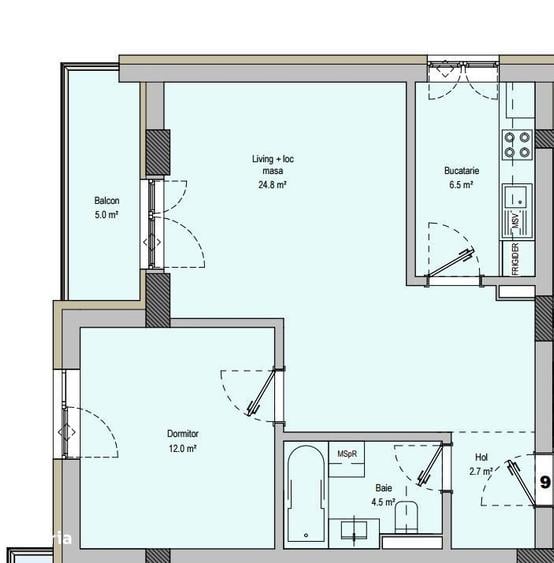Apartament cu 2 camere în Albești