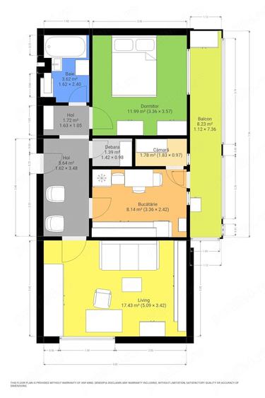 Apartament cu 2 camere decomandat în Mărăști