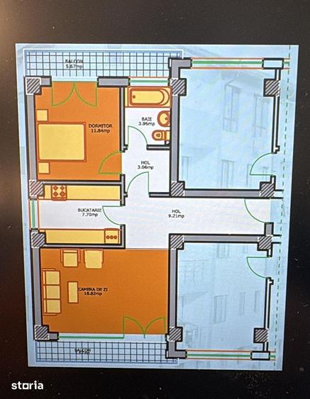 Apartament cu 2 camere în Chiajna