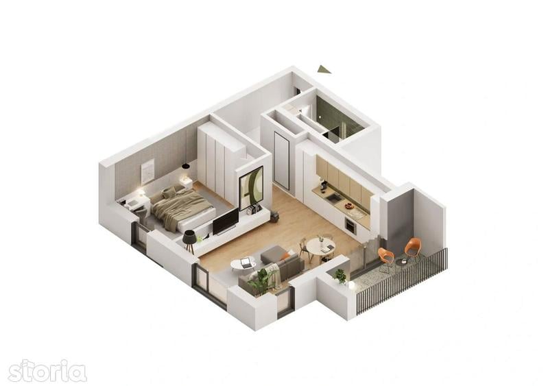 Apartament cu 2 camere în Pârneava