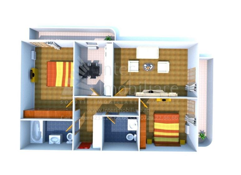 Apartament cu 3 camere decomandat în Galata