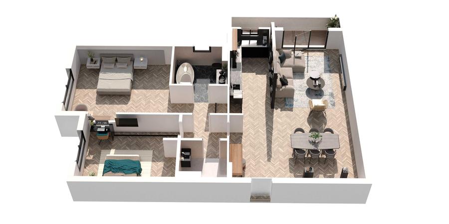 Apartament cu 3 camere decomandat în Tractorul