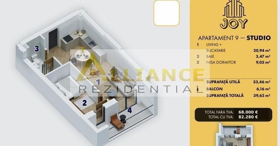 Apartament cu 2 camere decomandat în Central