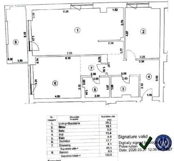 Apartament cu 3 camere decomandat în Nord