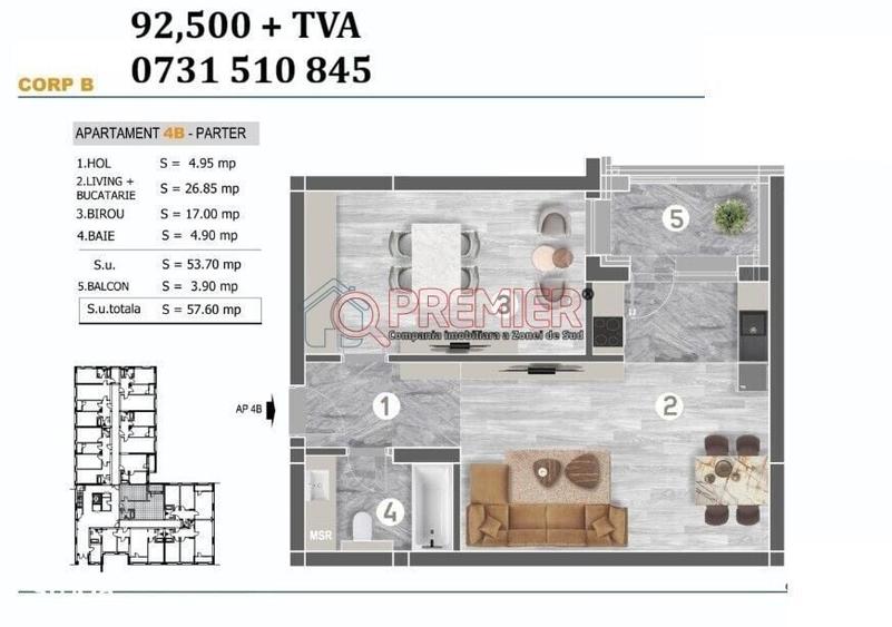 Apartament cu 2 camere în Central — fotografia 1