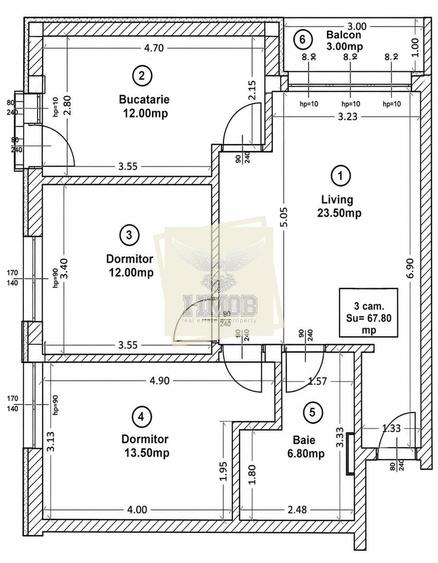 Apartament cu 3 camere decomandat în Turnișor