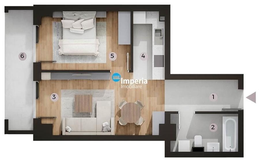 Apartament cu 2 camere decomandat în Tătărași — fotografia 3