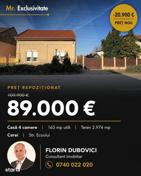 Casă cu 4 camere cu Teren 2974 Mp în Central