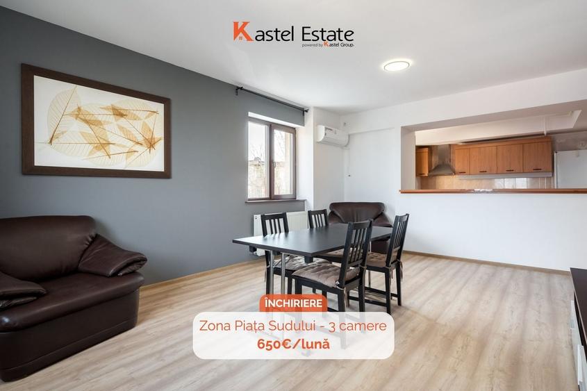 Apartament cu 3 camere, mobilat în Tineretului