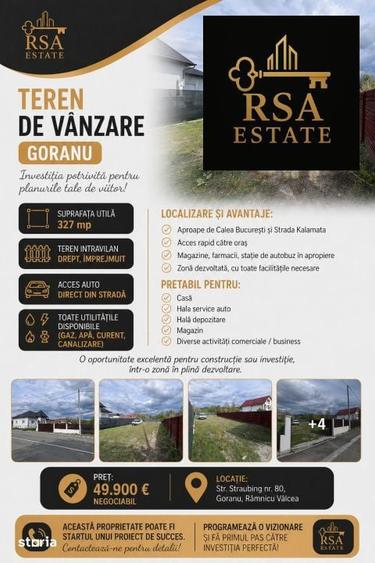 Teren de 327 mp, în Goranu