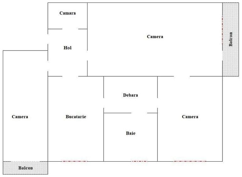 Apartament cu 3 camere decomandat în Central