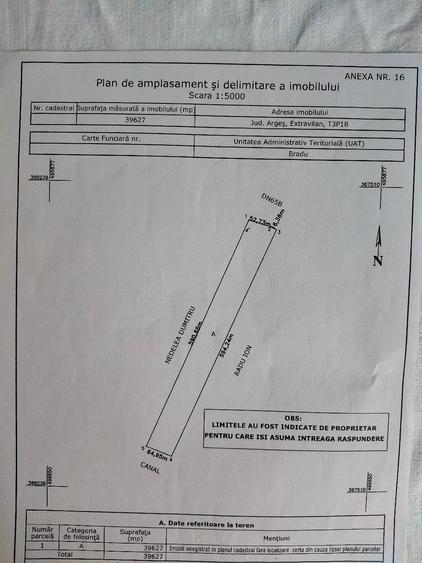 Teren de 40000 mp, în Bradu