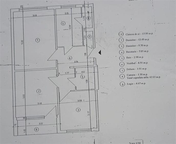 Apartament cu 3 camere decomandat, mobilat în Berceni