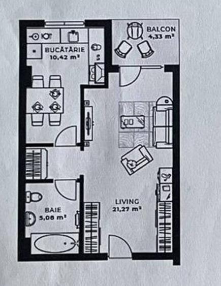 Apartament cu 2 camere în Gheorgheni