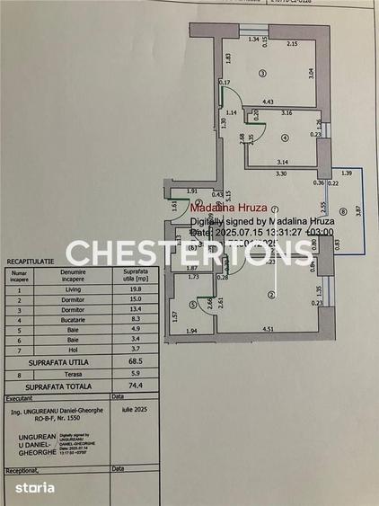Apartament cu 3 camere semidecomandat în Militari