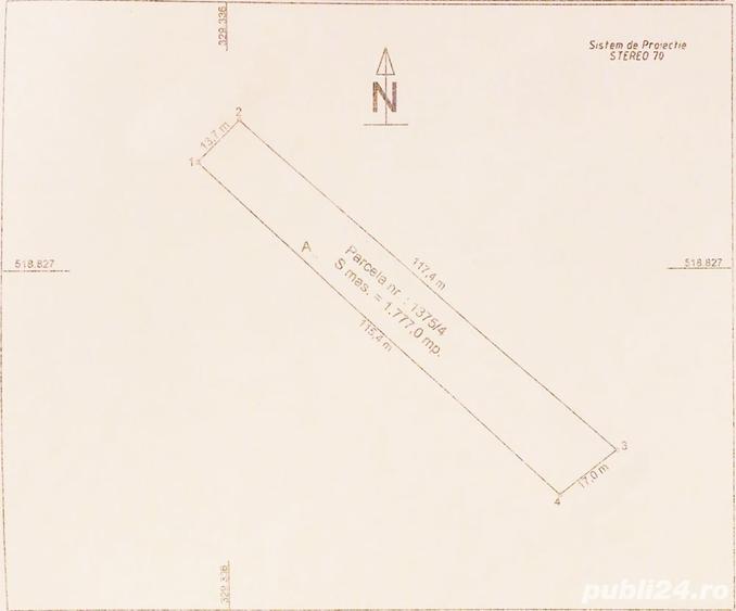 Teren de 1777 mp, în Nord