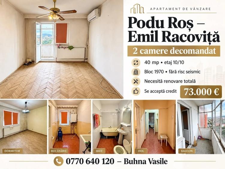 PODU ROS - EMIL RACOVITA - 2 CAMERE DECOMANDAT - 40MP - 73.000 EURO. - 1