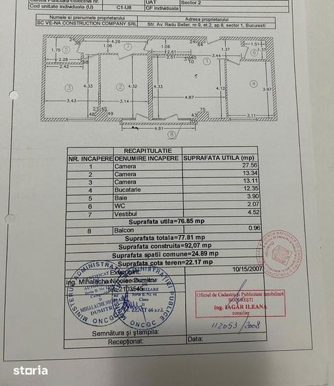 Apartament cu 3 camere decomandat în Obor