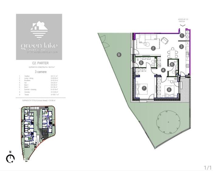 Apartament cu 3 camere în Băneasa