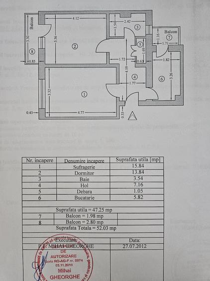 Apartament cu 2 camere decomandat în Negru Vodă