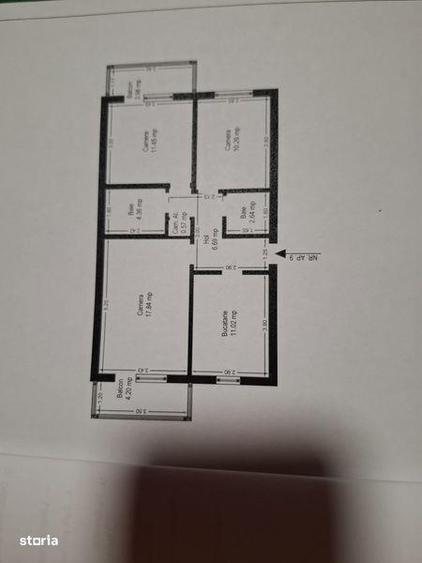 Apartament cu 3 camere în Central