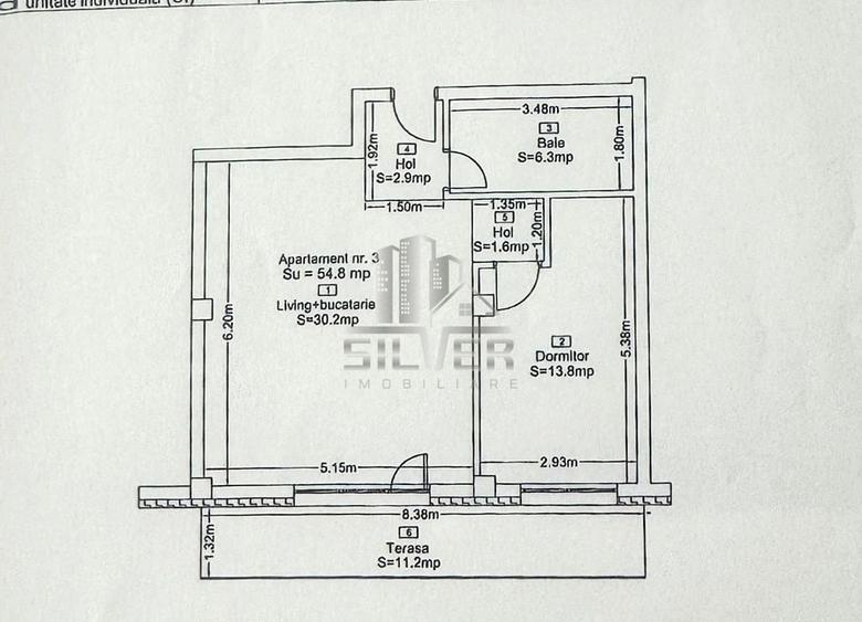 Apartament cu 2 camere semidecomandat, mobilat în Florești