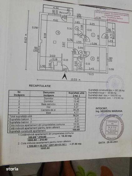 Apartament cu 3 camere în Central