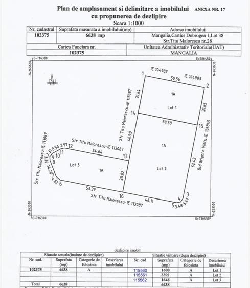 Teren Construcții extravilan de 550 mp, în Nord