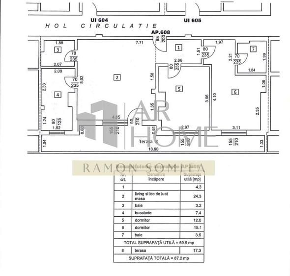 Apartament cu 3 camere în Bănești