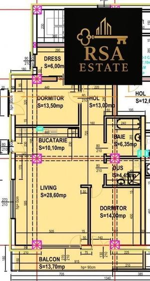 Apartament cu 3 camere în Central