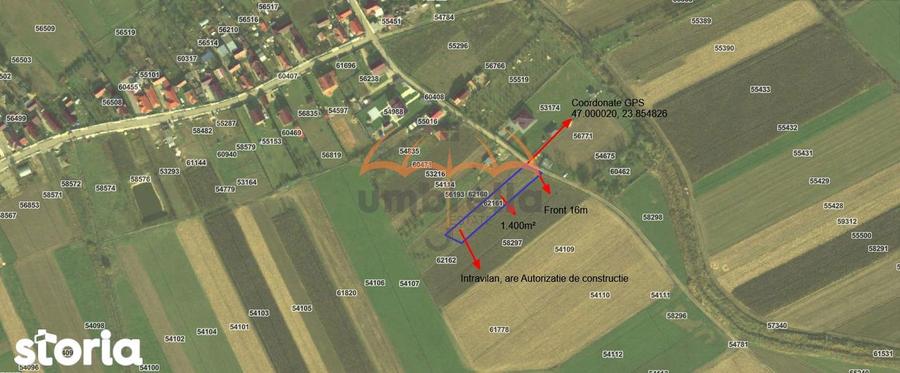 Teren de 1400 mp, în Iclod