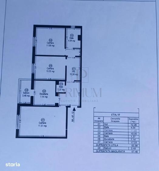 Apartament cu 3 camere decomandat în Girocului