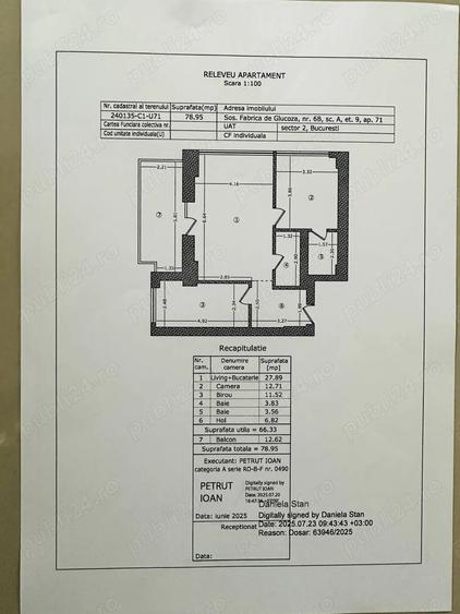 Apartament cu 3 camere decomandat în Barbu Văcărescu