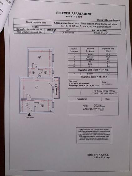 Apartament cu 2 camere nedecomandat în Central