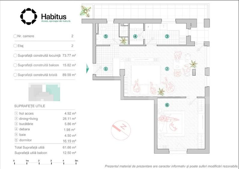 Apartament 2 camere, 62 mp, Habitus Oasului, Exclusivitate - 4