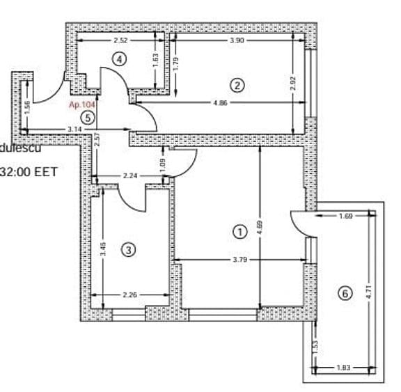 Apartament cu 2 camere decomandat în Berceni