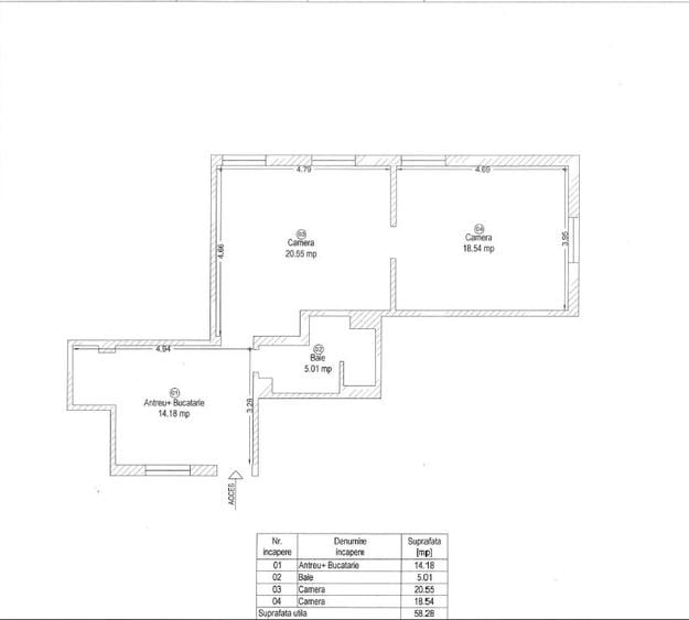 Apartament cu 2 camere semidecomandat în P-ța Unirii