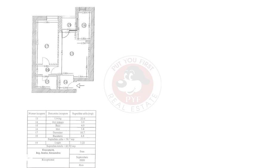 Apartament cu 2 camere, mobilat în Tei