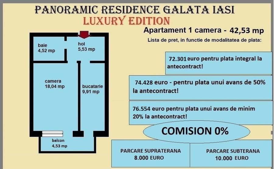 Garsonieră decomandată în Galata