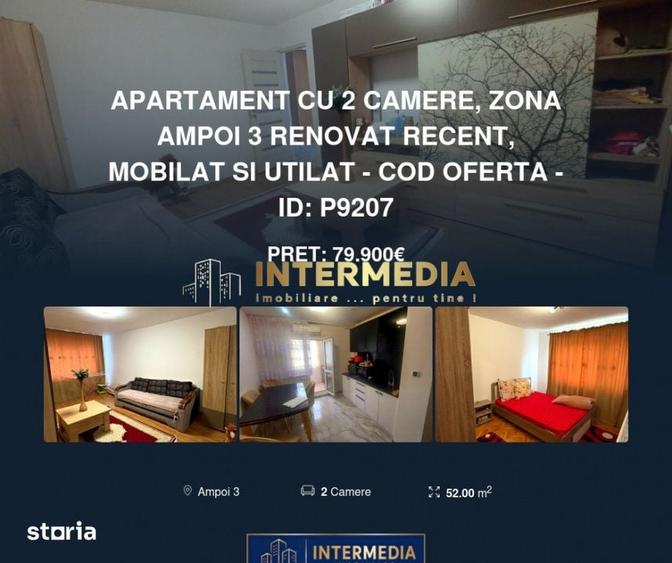Apartament cu 2 camere decomandat în Ampoi 3