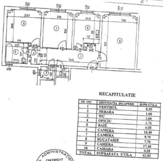 Apartament cu 3 camere decomandat în Rahova